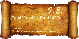 Igyártó Emilián névjegykártya